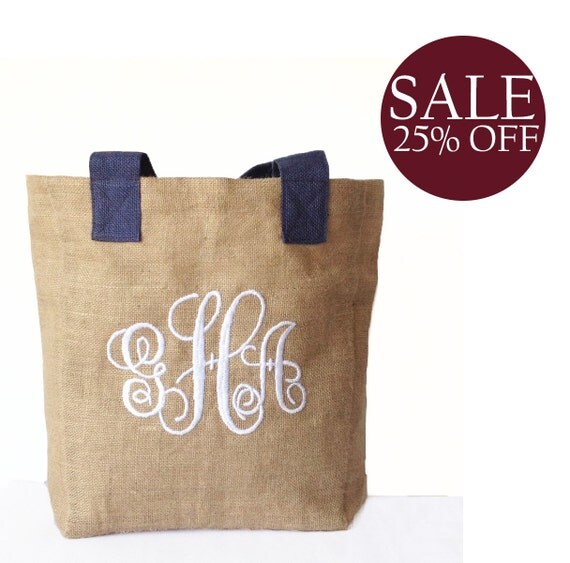 Off Bag Tote Monogrammed Natural Jute Tote Bag By Amorebeaute