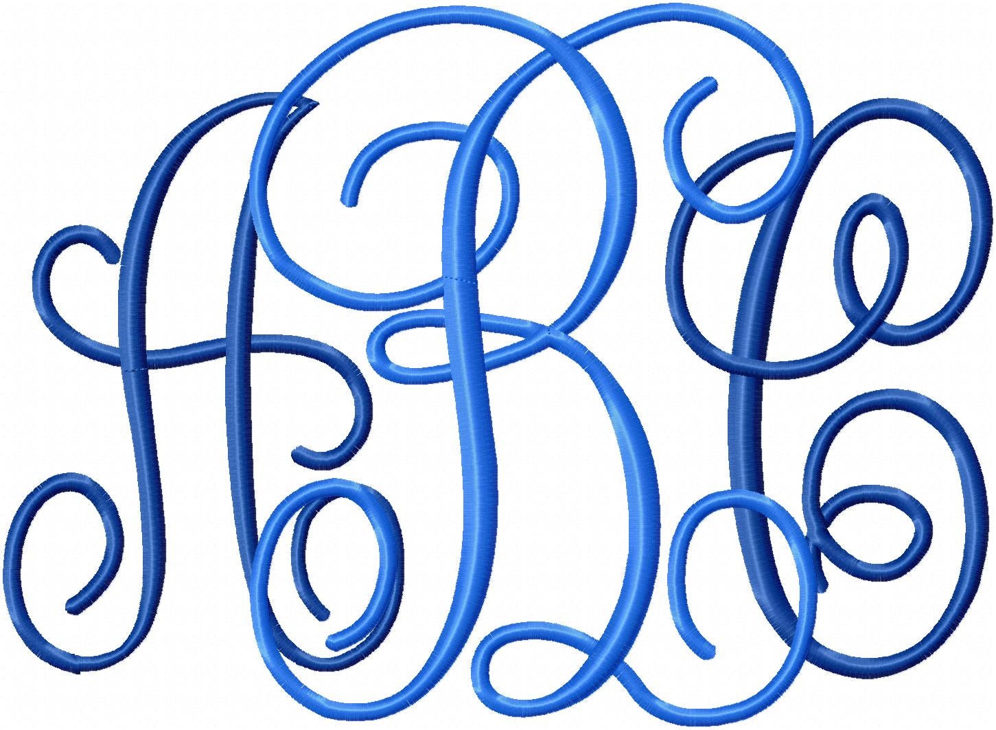 Jumbo Interlocking Monogram Font Center By Blingsasssparkle