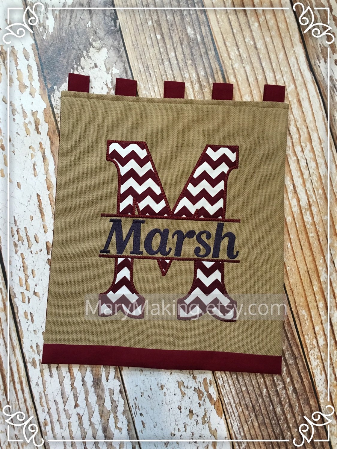 Burlap Personalized Monogrammed Garden Yard Flag