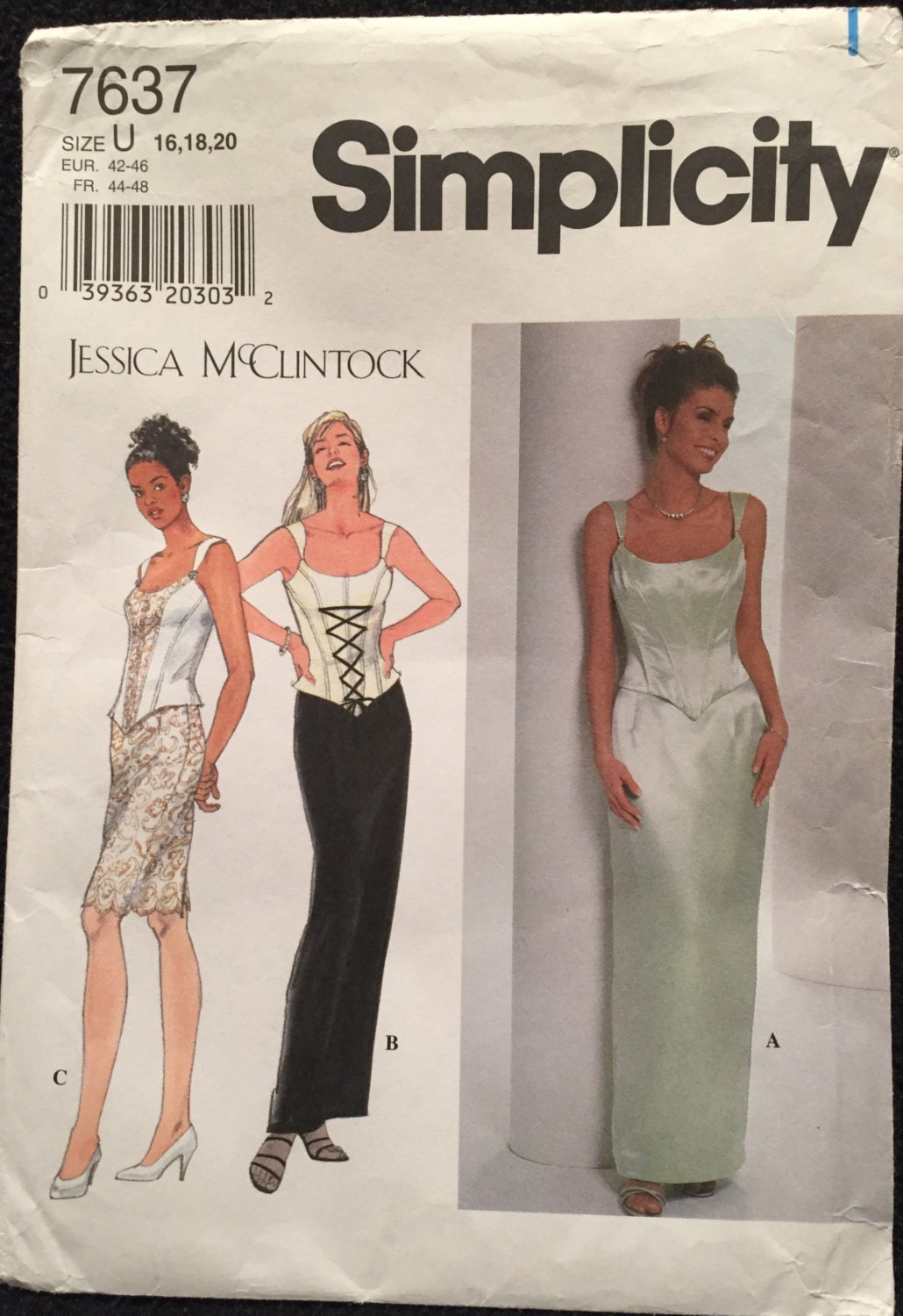 Simplicity Jessica McClintock 2 Piece Gown Bustier W Boning