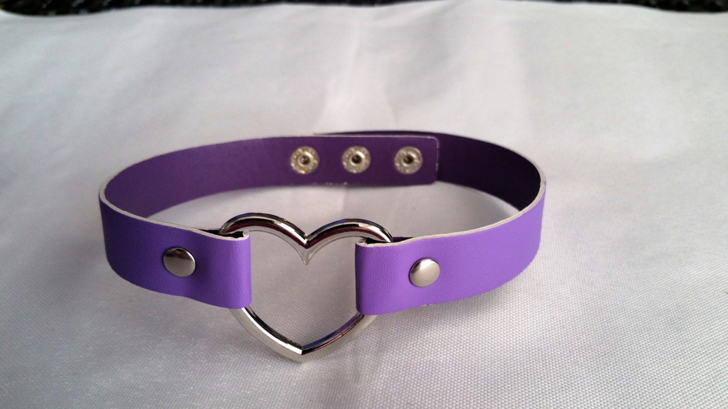 Purple Heart Choker By Patchworkbears On Etsy