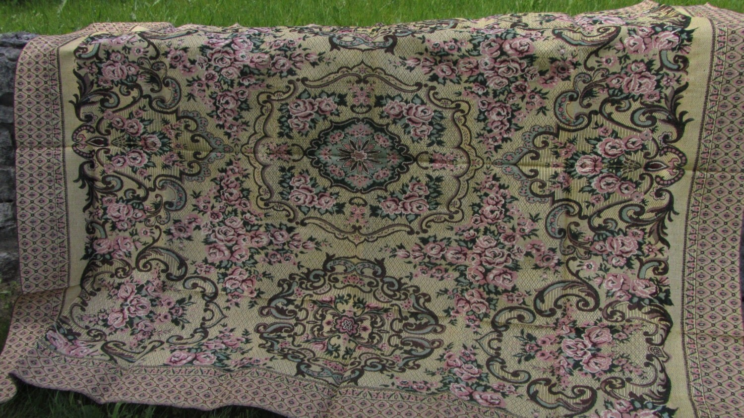 Vintage Original Poland ?overlet, New mint condition Poland Cotton Rug, Home dec