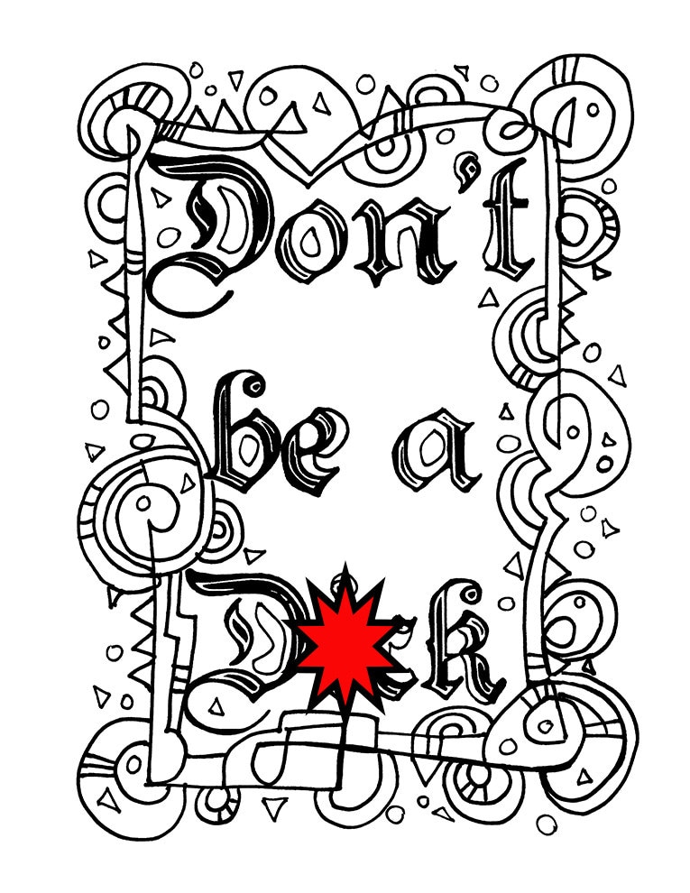 Swear Word Coloring Page