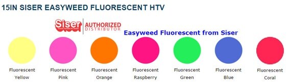 Siser Easyweed Fluorescent Heat Transfer Vinyl Sheets