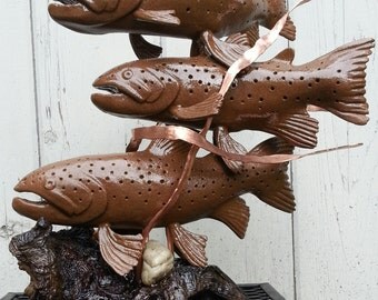 Trout Wood Carvings Etsy