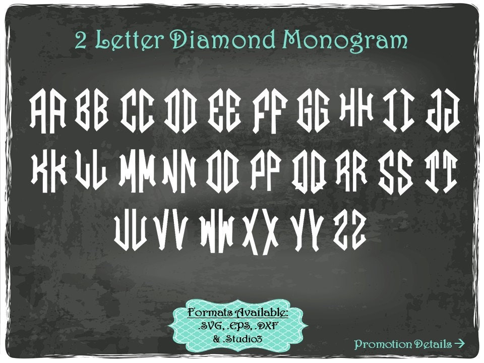 Letter Diamond Monogram Letters In Svg Eps Dxf Studio