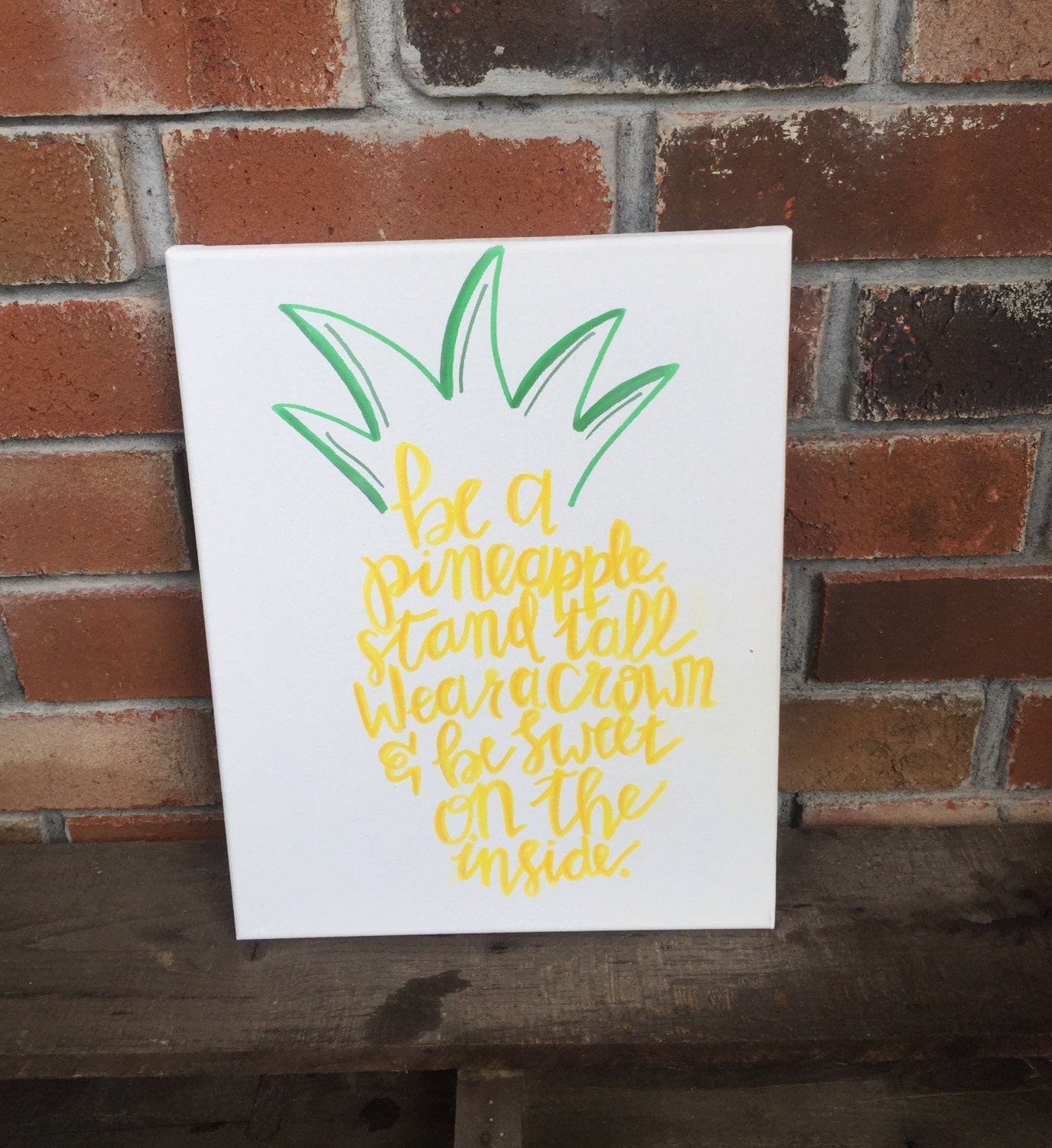 Hand Drawn Canvas Be A Pineapple Canvas Watercolor Canvas