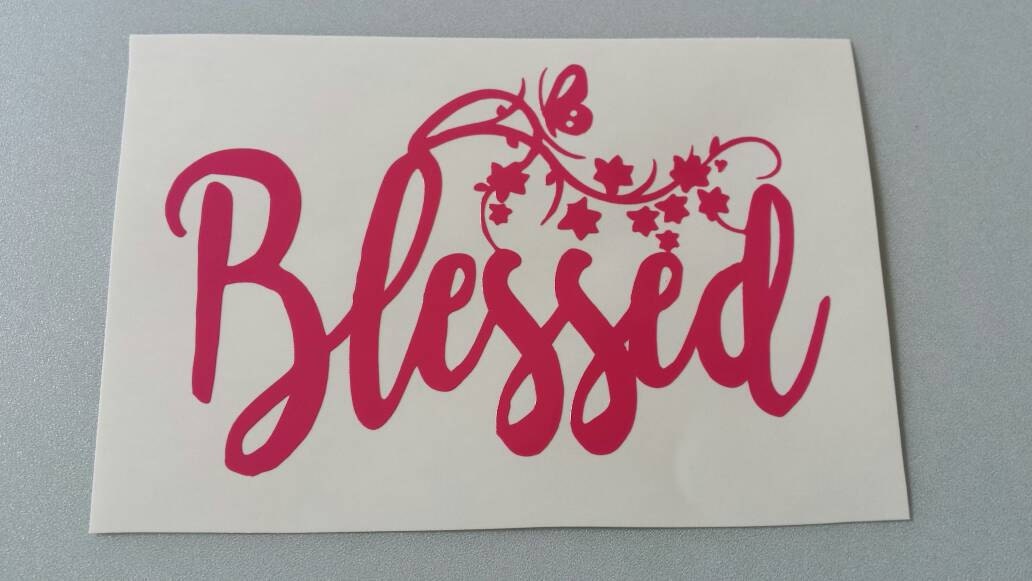 BLESSED Vinyl Car Window Decal Laptop Sticker Free