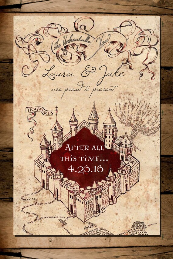 Harry Potter Marauders Map Save The Date Digital Harry Potter Marauders Map Save The Date Digital