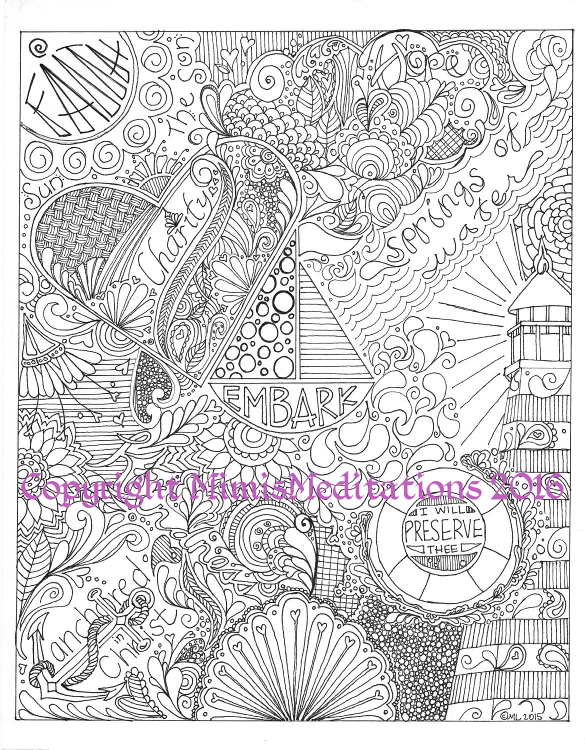 Inspirational Coloring Page With Theme Embark And Anchored In Inspirational Coloring Page With Theme Embark And Anchored In