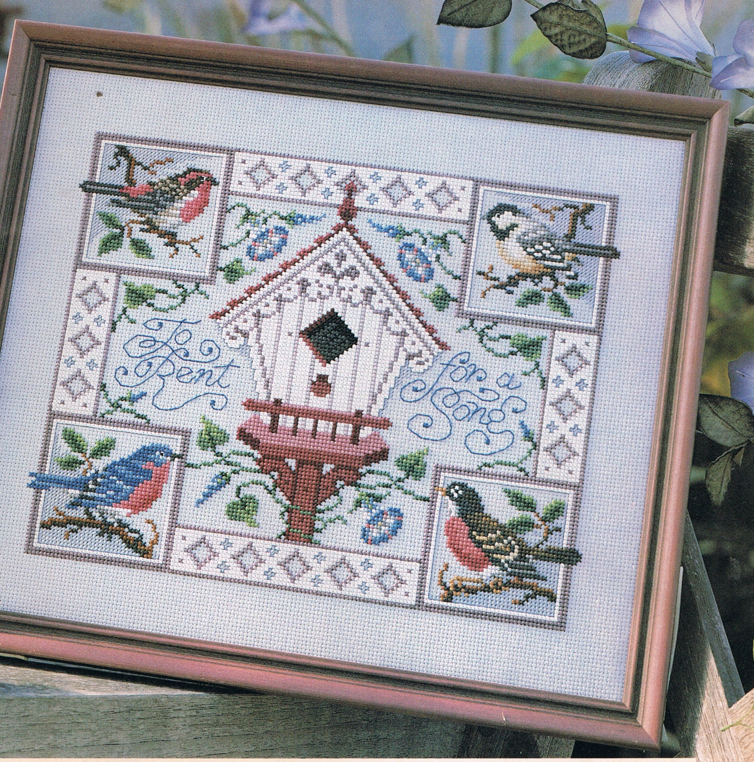 CROSS STITCH PATTERN Birds Birdhouse Counted Cross Stitch