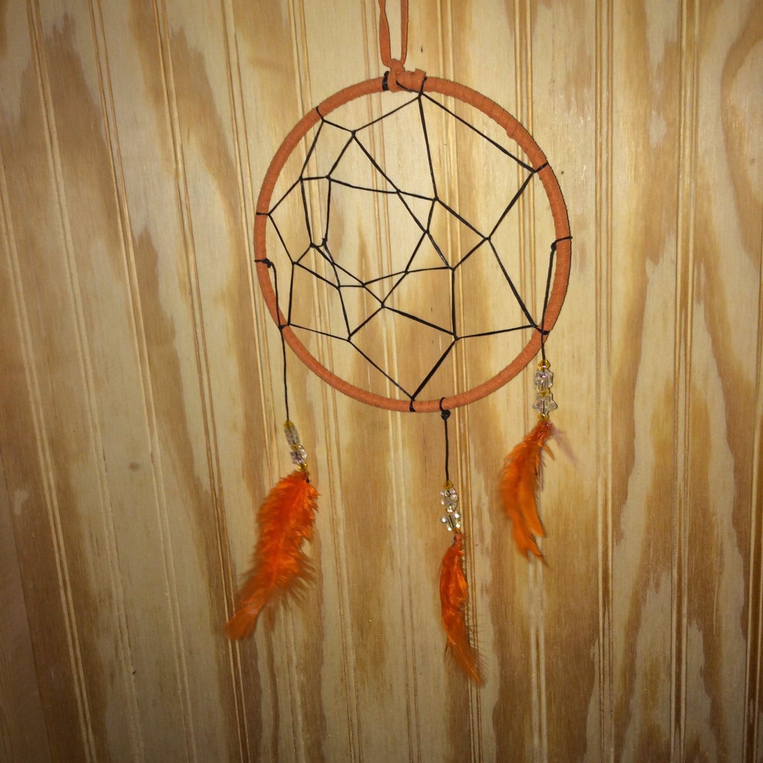 Large Orange Dream Catcher