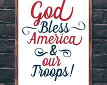 Popular Items For God Bless Our Troops On Etsy