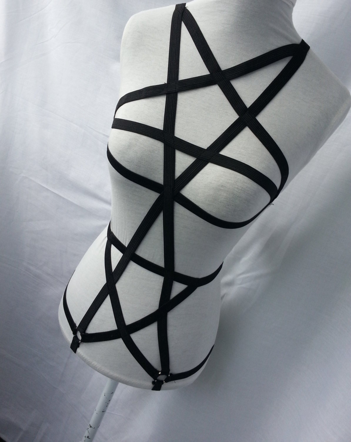 Black Pentagram Full Body Harness Cage Star Bondage Fetish