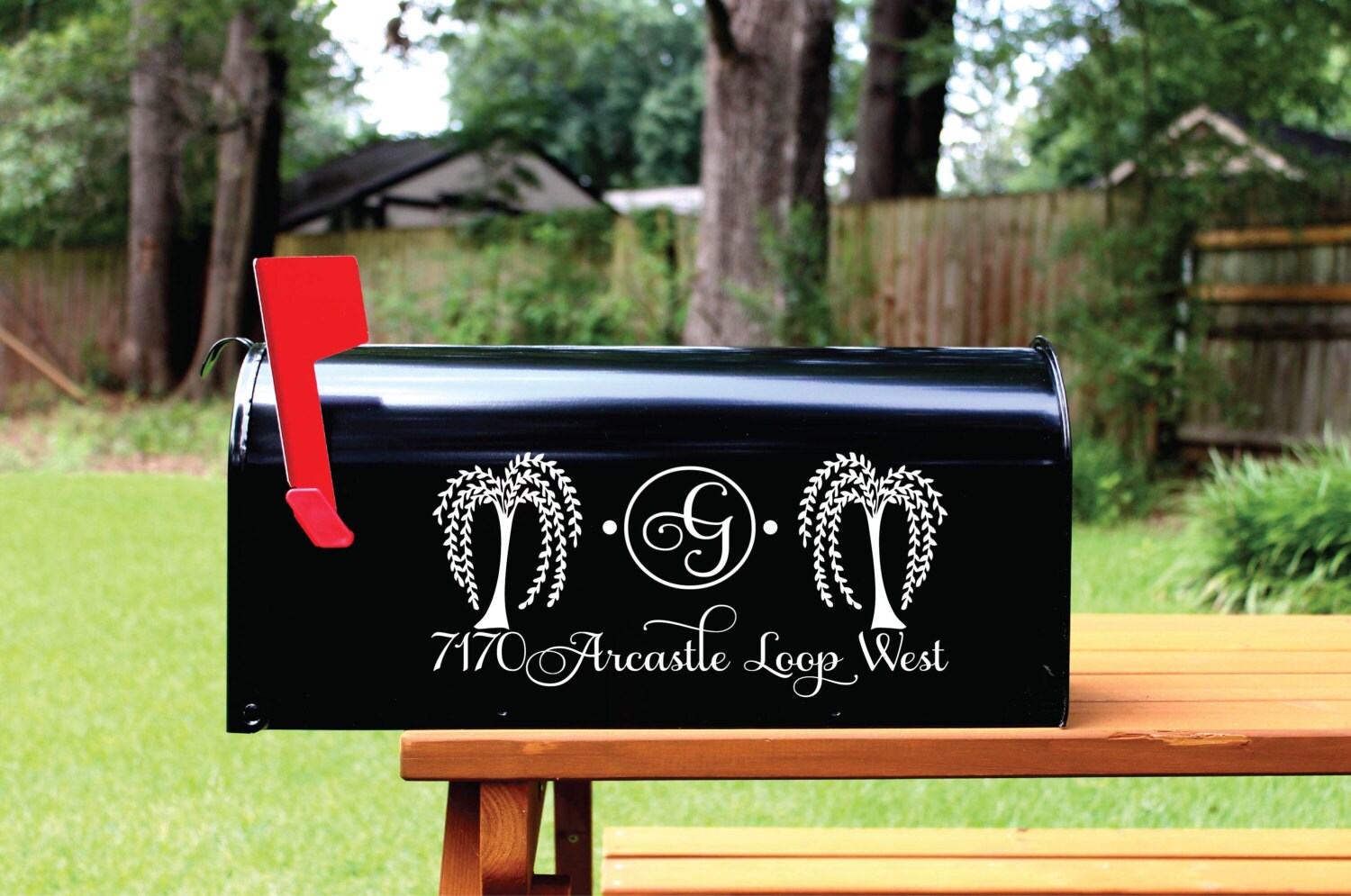 Mailbox Decal Set Of 2 Custom Vinyl Double Willow Tree Mail