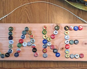 Items Similar To Beer Bottle Cap Sign On Wood On Etsy