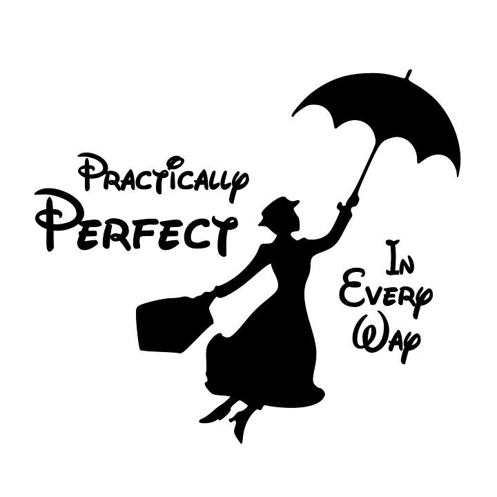 SVG DXF File Mary Poppins Practically Perfect