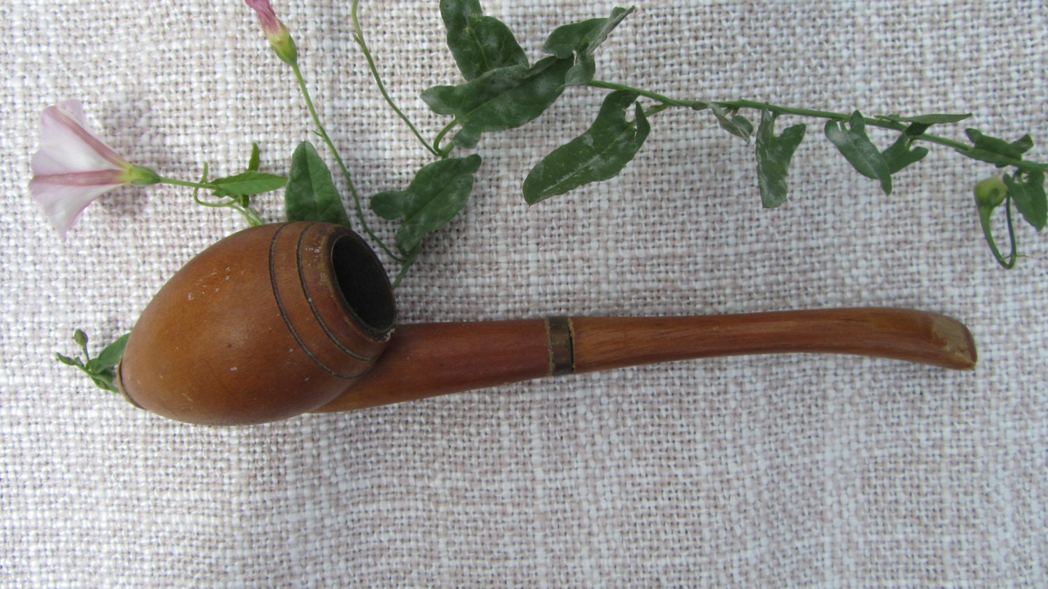 Wooden Vintage Brown Pipe, vintage Tobacco Smoking Pipe, USSR collectible mid ce