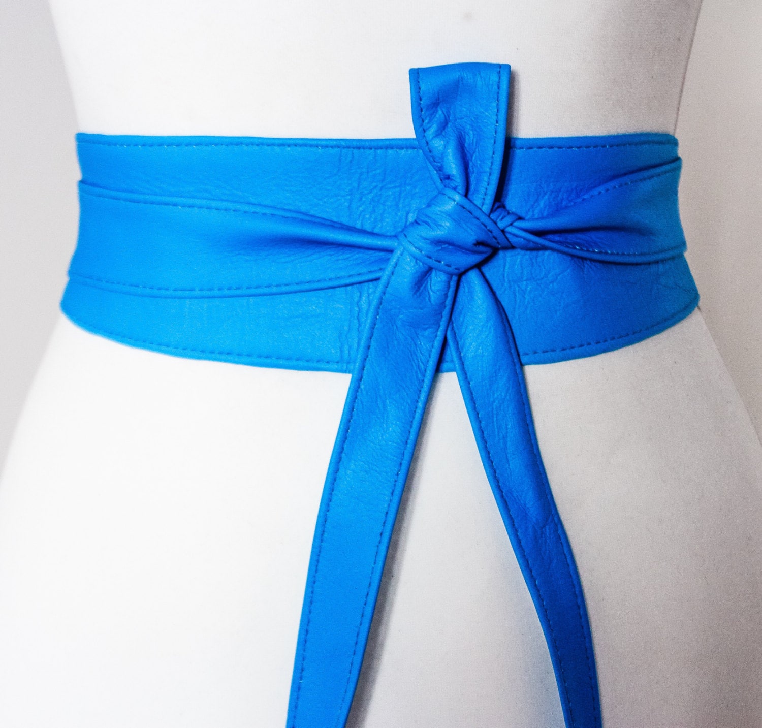 Bright Blue Soft Leather Obi Belt Waist Obi Belt Leather