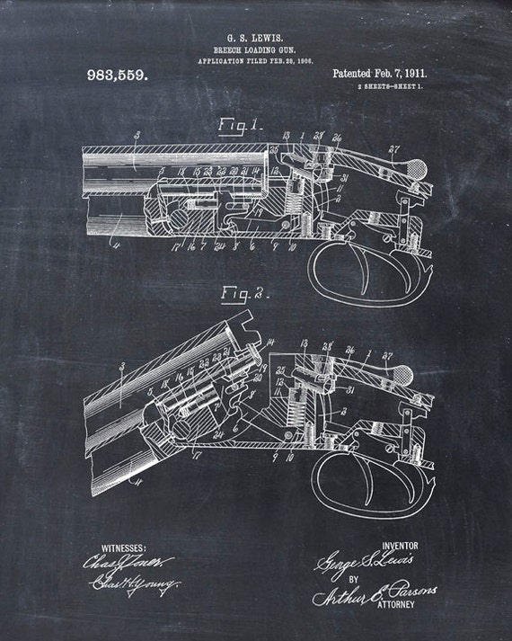 Breech Loading Gun Patent Art Print Patent Poster Gun