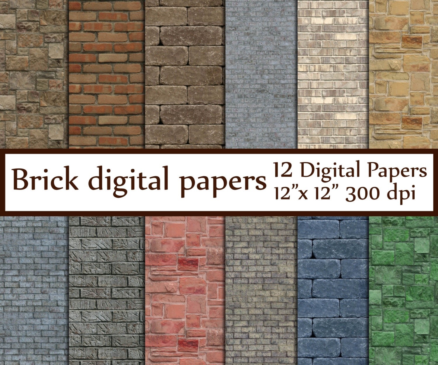 Brick Digital Paper BRICK TEXTURES Digital Brick