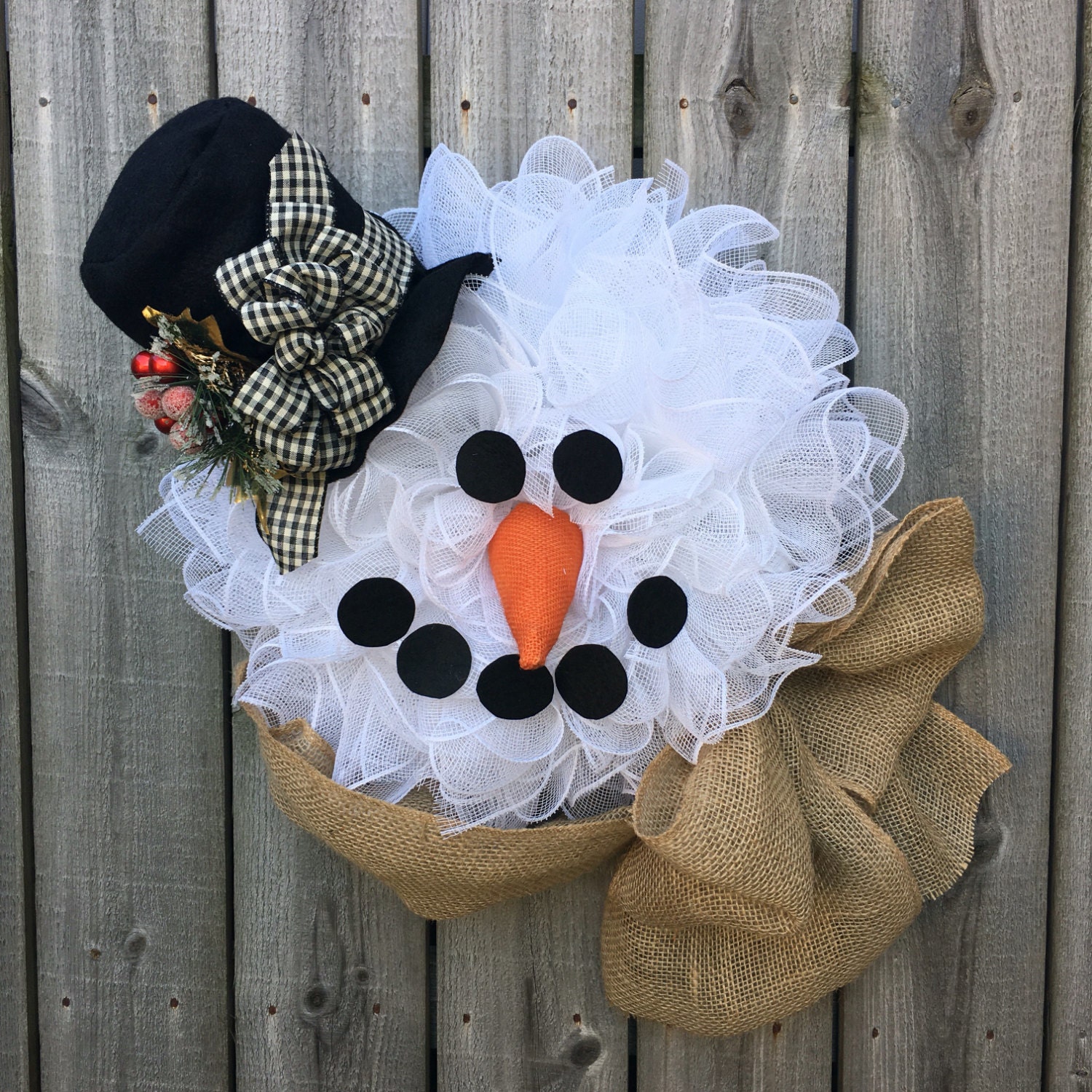 Snowman Wreath Frosty Christmas Wreath By Julieswreathboutique