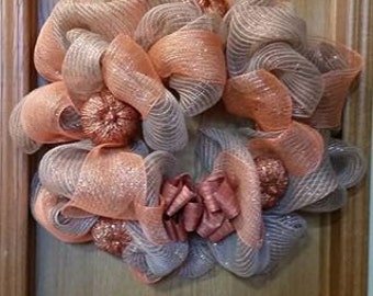 Items Similar To Fall Pumpkin Deco Mesh Wreath On Etsy