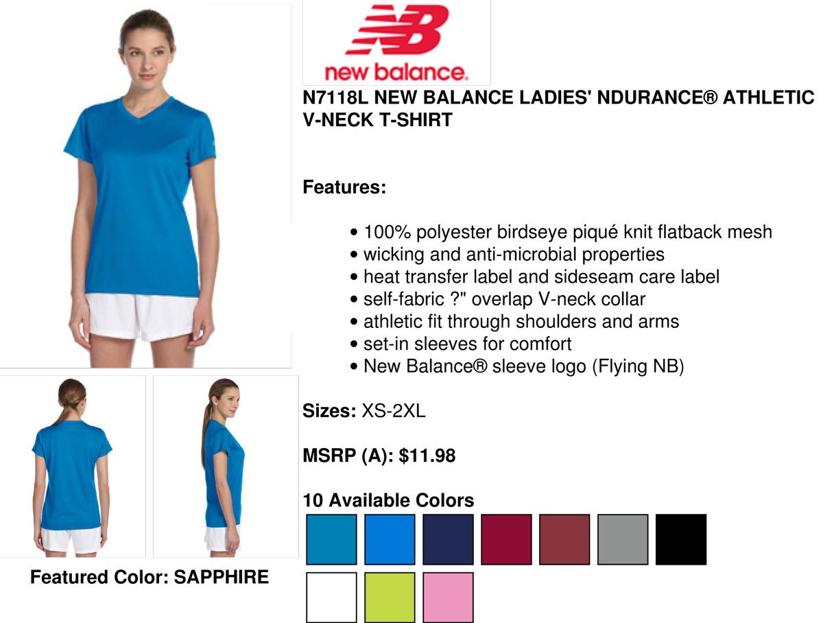 new balance ladies ndurance athletic v neck t shirt