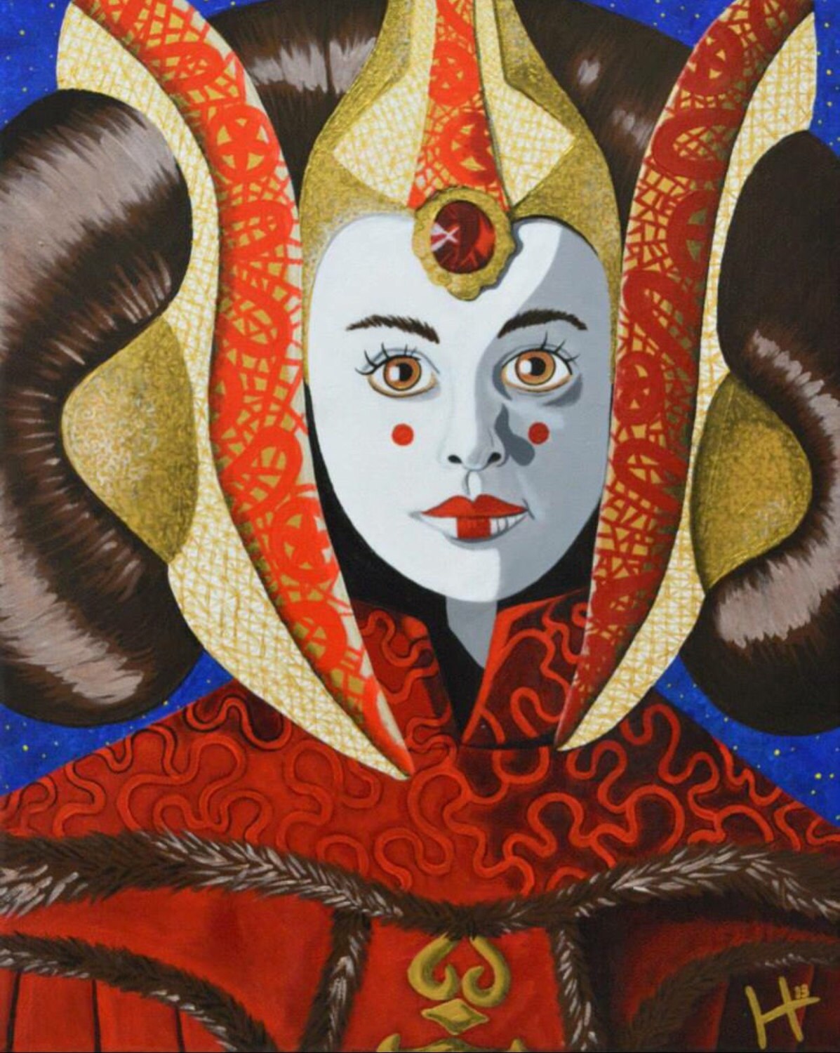 Queen Amidala 16x20 Acrylic Painting On Gallery