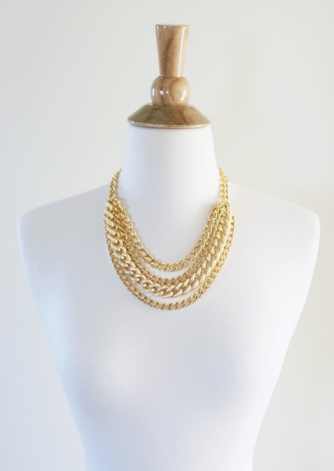 Gold Statement Necklace Multi Strand Gold Chain By ShopNestled