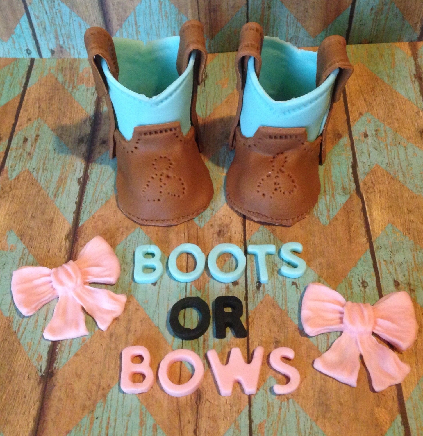 Boots Or Bows Cake Topper