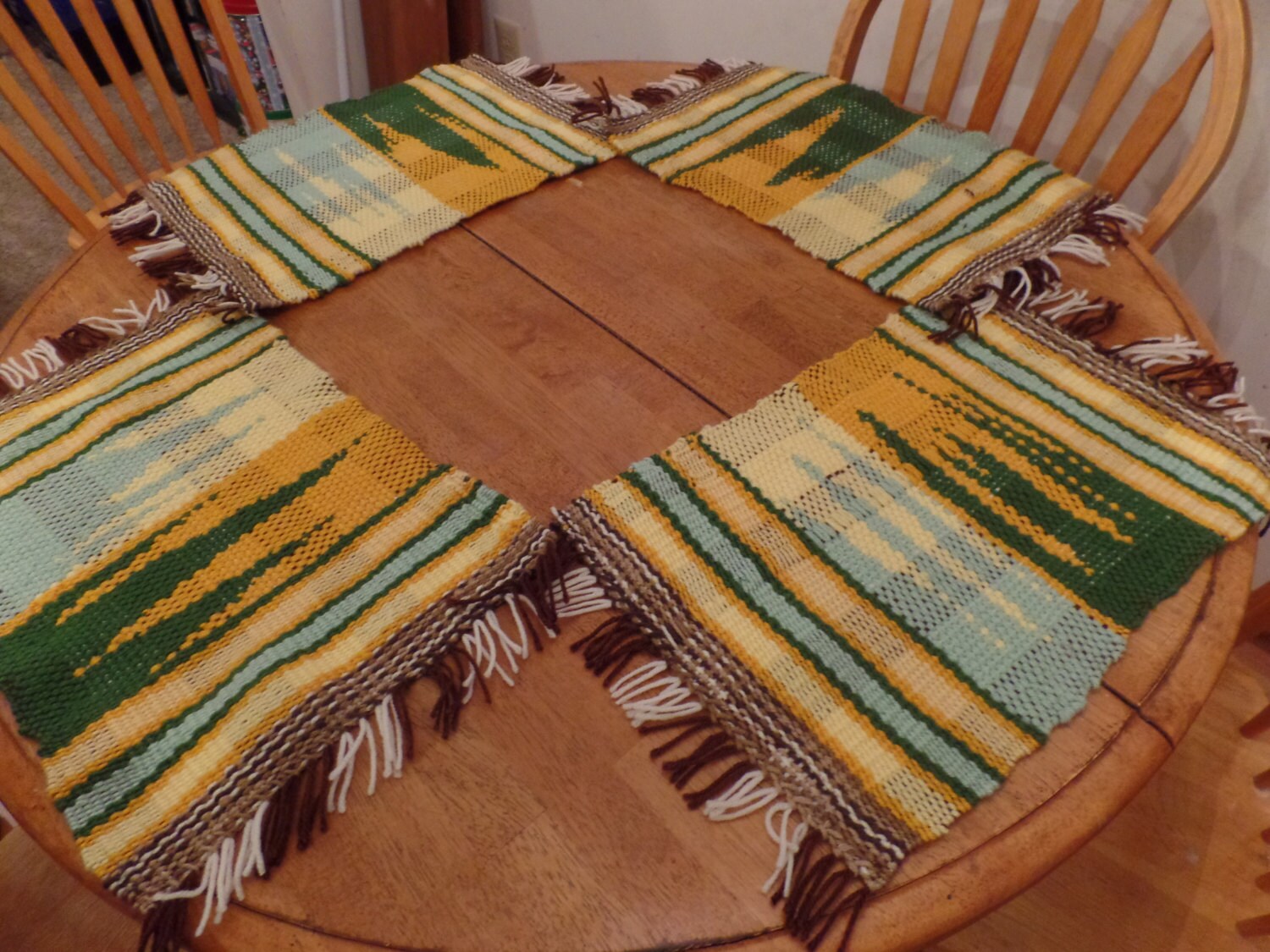 Loom Woven Placemats Set Of By Katsrugsandmore On Etsy