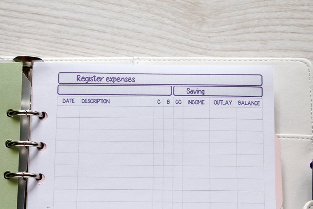 Registro Spese Filofax A Planner Per Budget Planner Mensile