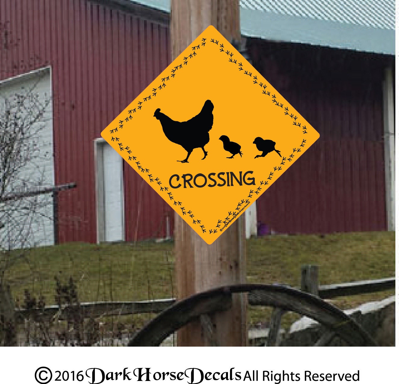 Chicken Crossing Sign 12x12 0 63 Aluminum Farm Sign