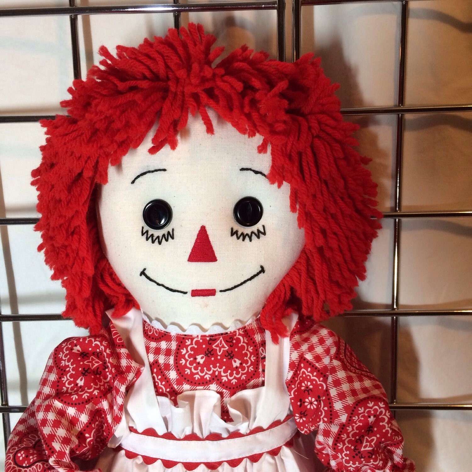 Inch Raggedy Ann Doll Handmade Red Hair Red By Roszannasdolls