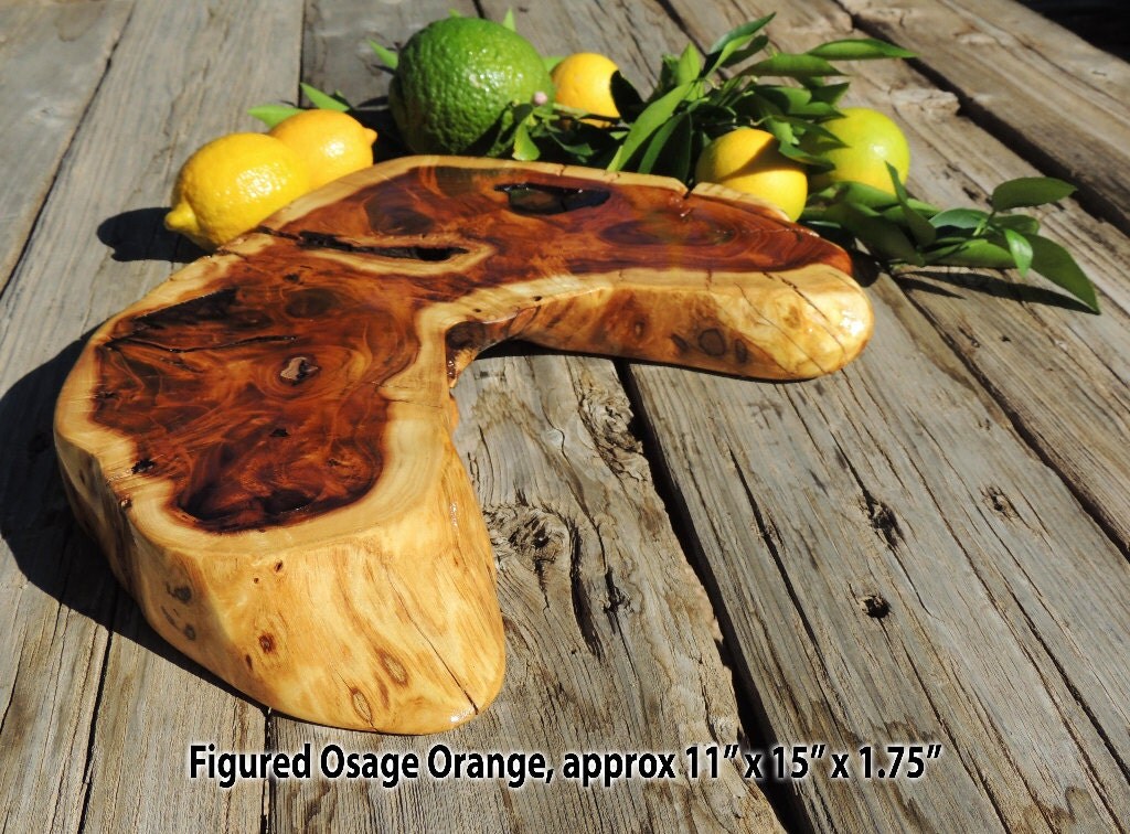 Natural Osage Orange Burl Wood Cutting Board Or Serving