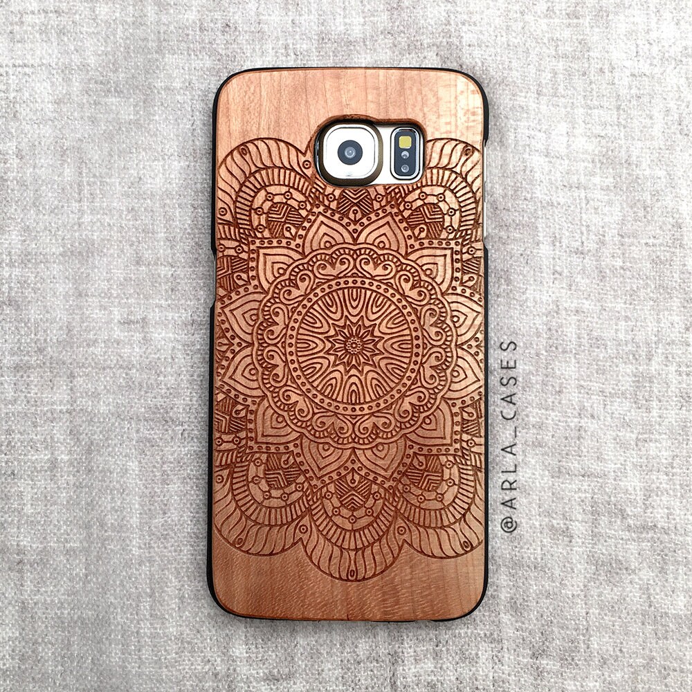 Mandala Phone Case Wood IPhone Case Mandala Design Wood