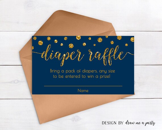 Navy Diaper Raffle Tickets Navy Gold Diaper Raffle Bring A Pack Of