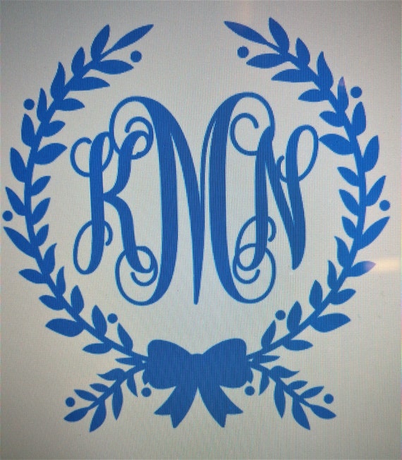 Monogrammed Car Decal Car Decal Cute Monogram Wreath