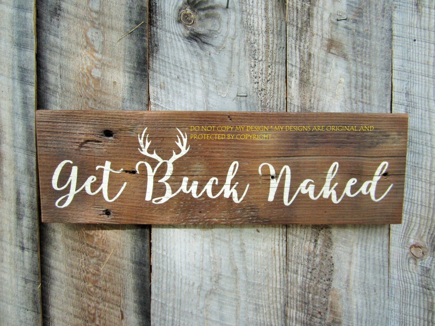 Get Buck Naked Sign Bathroom Decor Rustic Bathroom Rustic