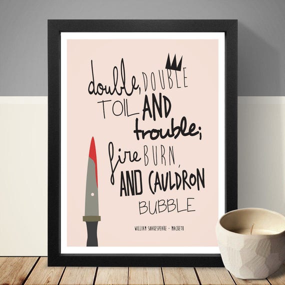 William Shakespeare Macbeth Quote Print Wall Art Home