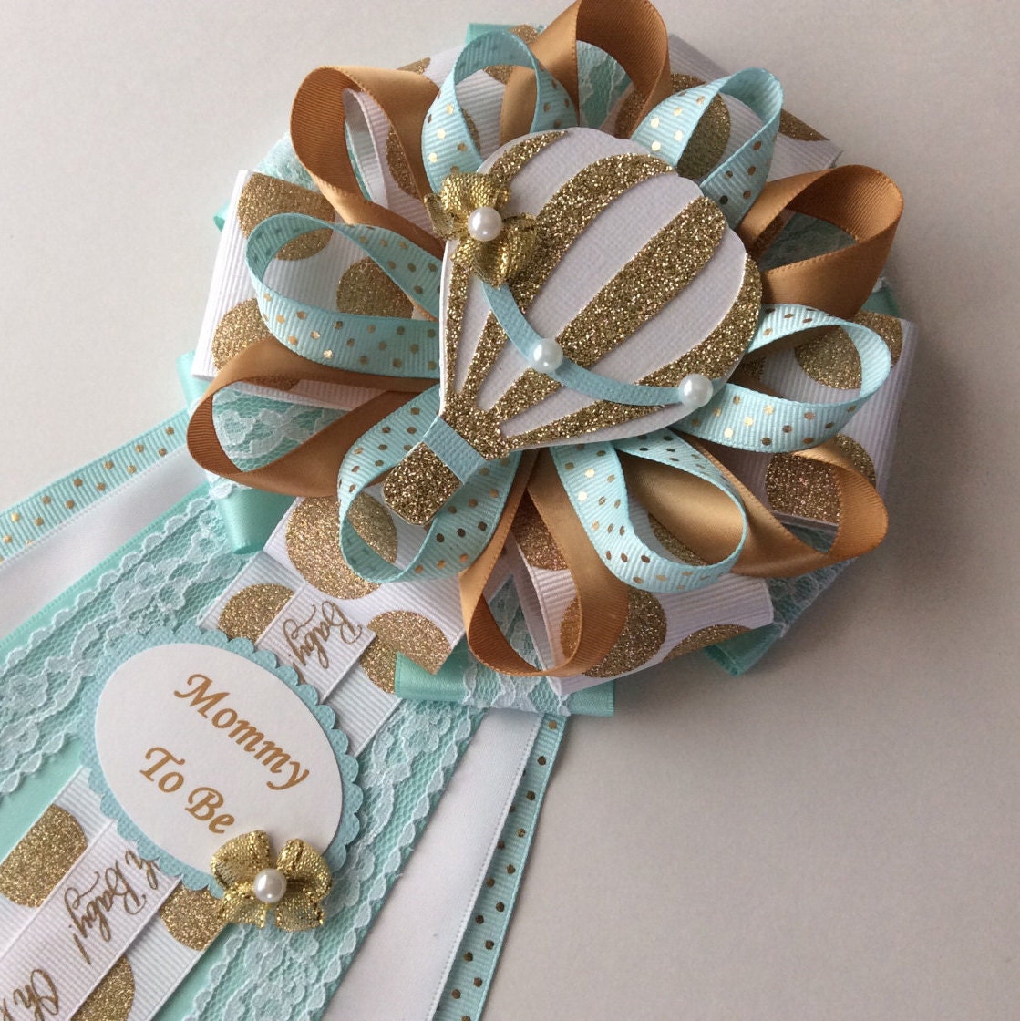 HOT AIR BALLOON Baby Shower Party Circles Cupcake Toppers In