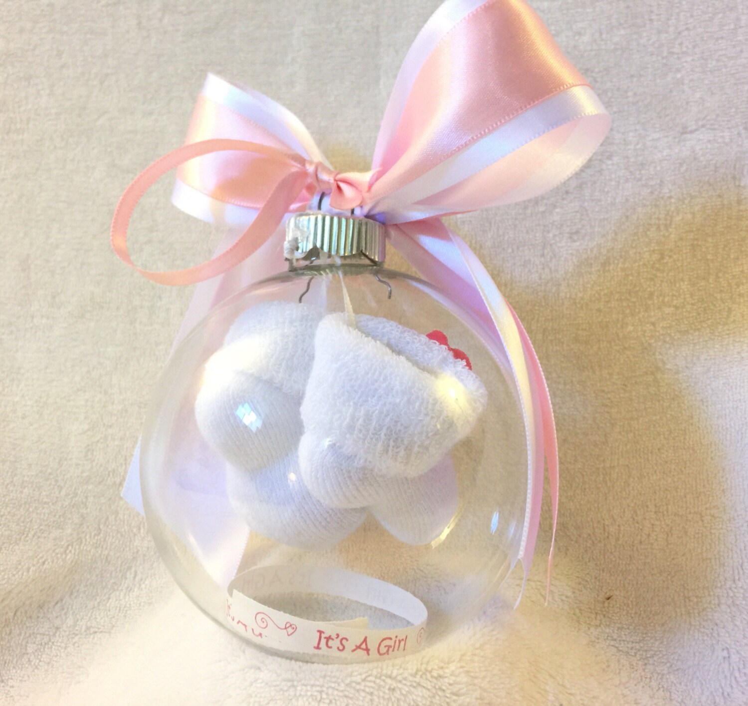 Gender Reveal Keepsake Gift For Girl Personalized Ball