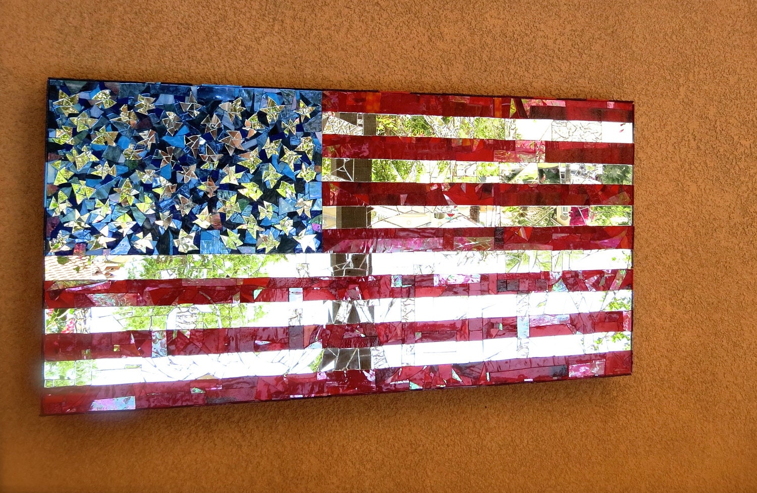 Items Similar To Stained Glass Mosaic American Flag Outdoor Or Indoor