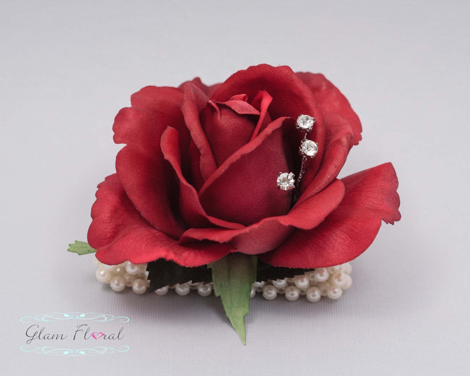 Red Rose Wrist Corsage Wedding Flower Prom Corsage Real