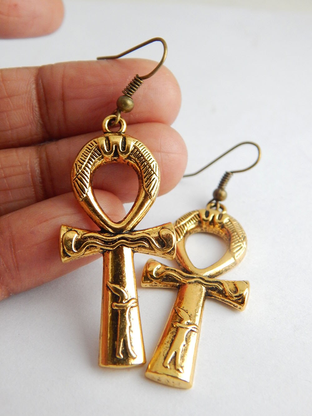 Sale Gold Ankh Earrings Ankh Pendant Gold Ankh Earings