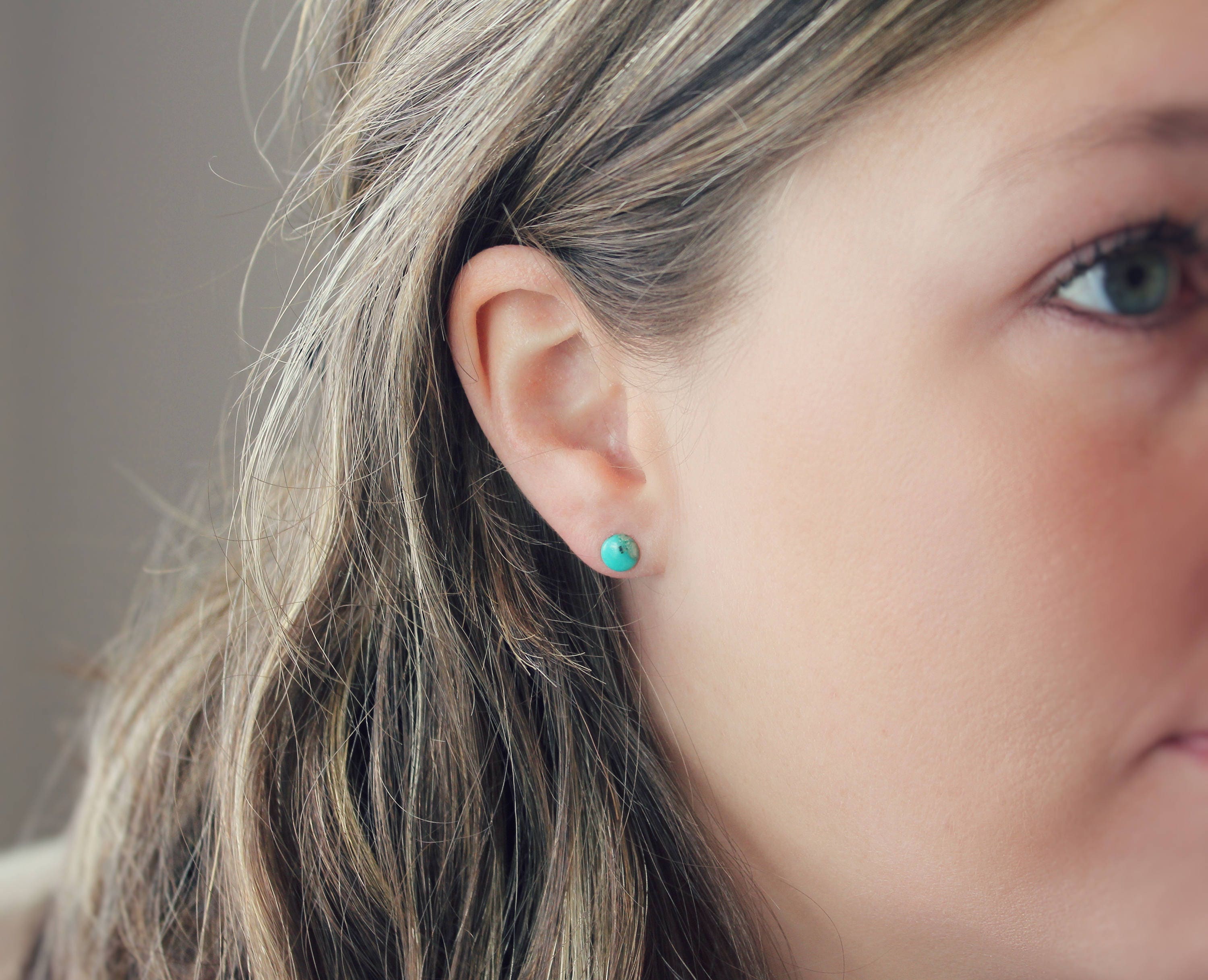 Turquoise Stud Earrings Surgical Steel Stud Earrings