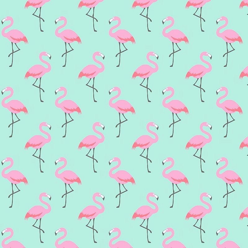 Tissu Flamingo Tissu Flamants Roses Et Bleu Turquoise 1 2