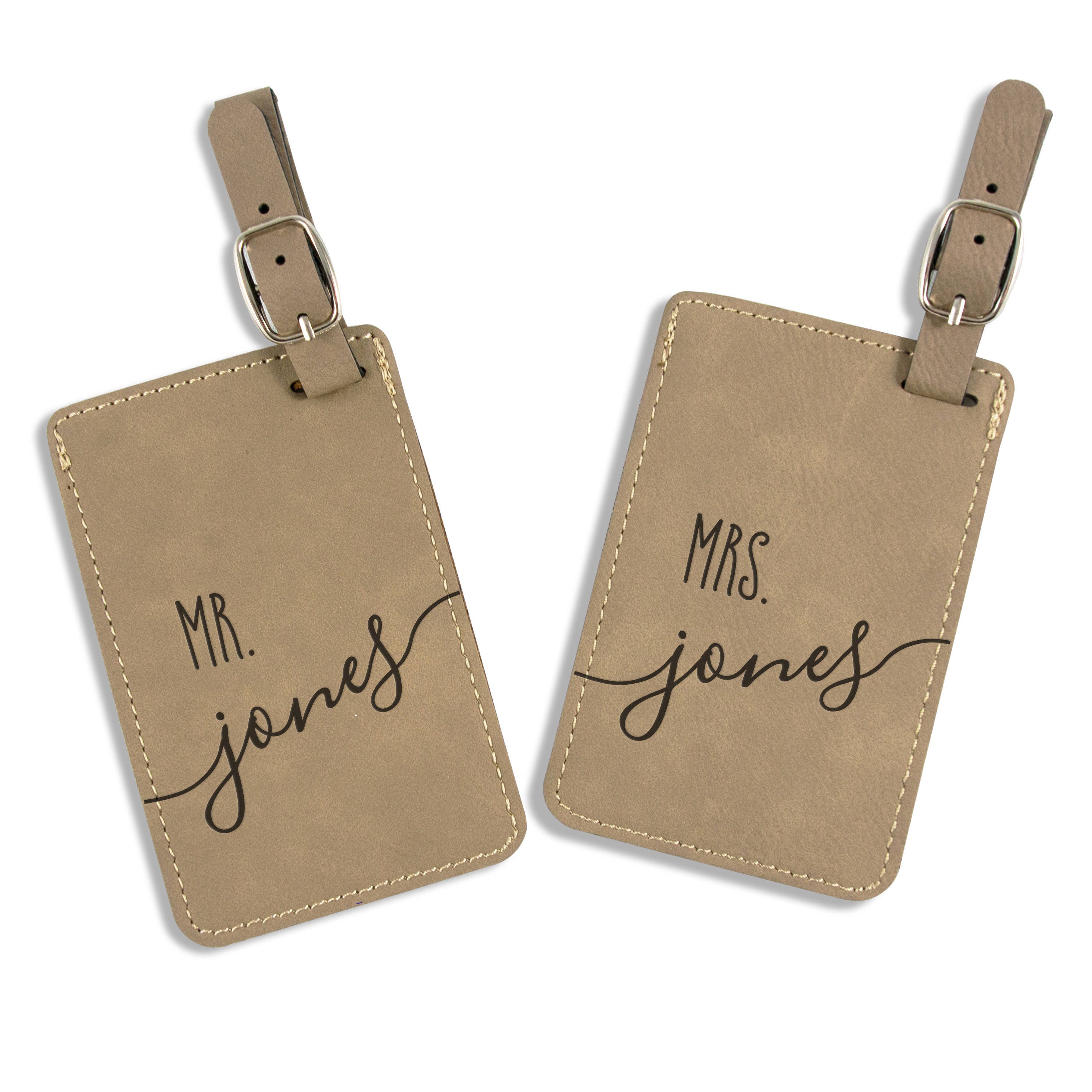 Wedding Gift Personalized Luggage Tag Leatherette Bag Tag