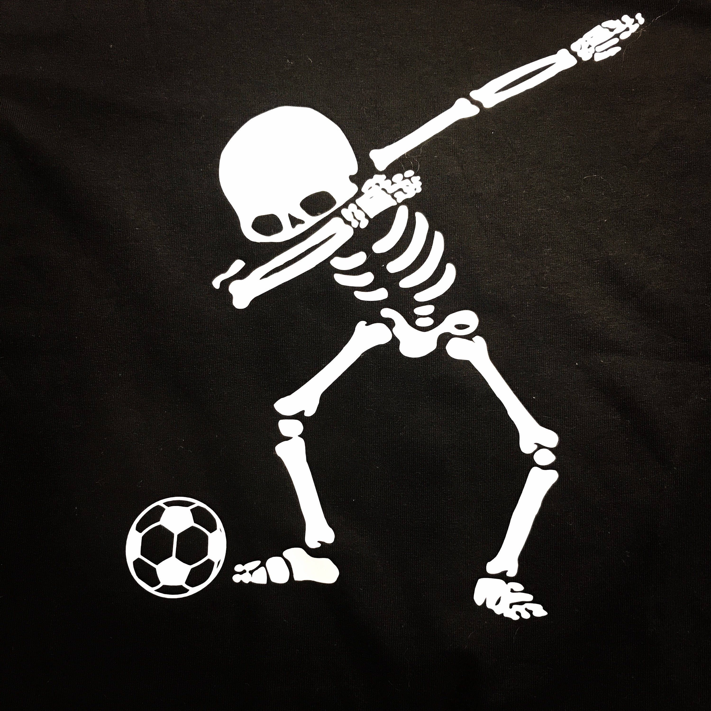 Dabbing Soccer Playing Skeleton